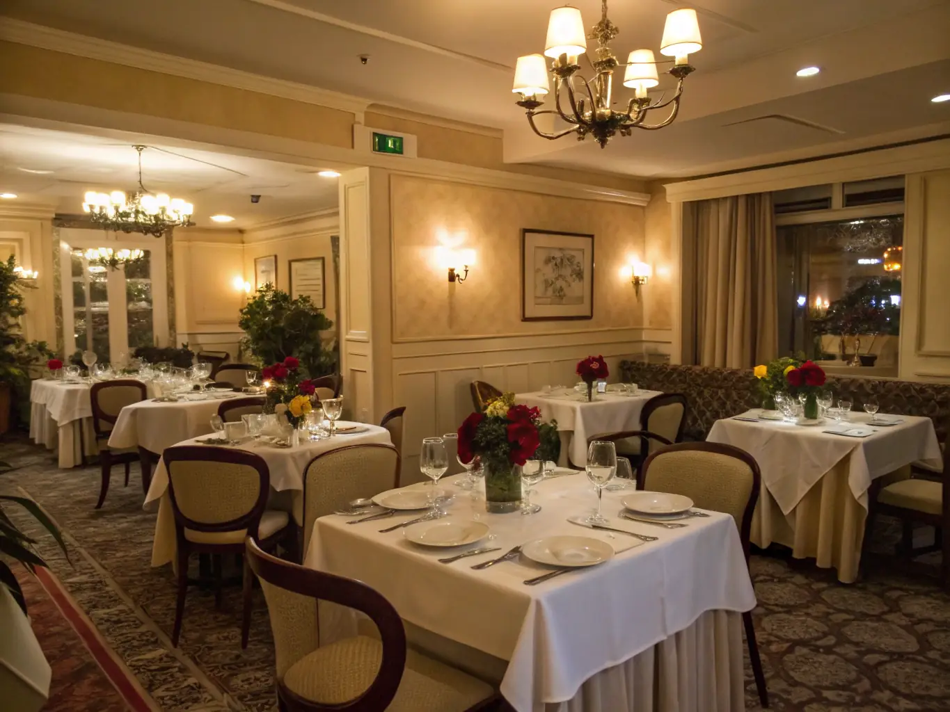 A sleek, modern restaurant interior with tables set for dinner, highlighting a recently added restaurant listing in the 'Restaurants' category on Potrazi.rs.