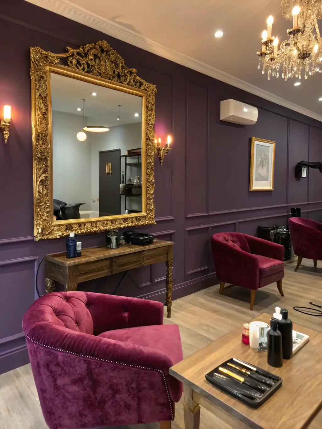 A serene and inviting image of a beauty salon, featuring a relaxing treatment area. The photo should highlight the salon's ambiance and services, perfect for a featured beauty & wellness listing.